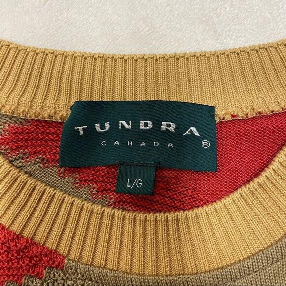 Tundra Canada Vintage Retro 90’s Grandpa Sweater Size L - Picture 2 of 7